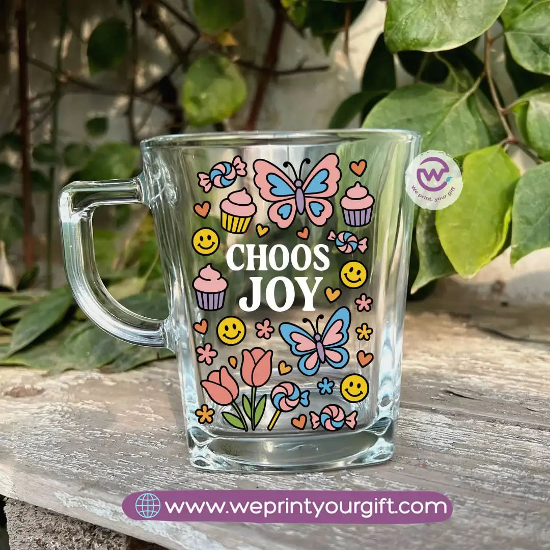 Personalized Motivational Doodle Glass Tea Cup – 300 ml - WE PRINT