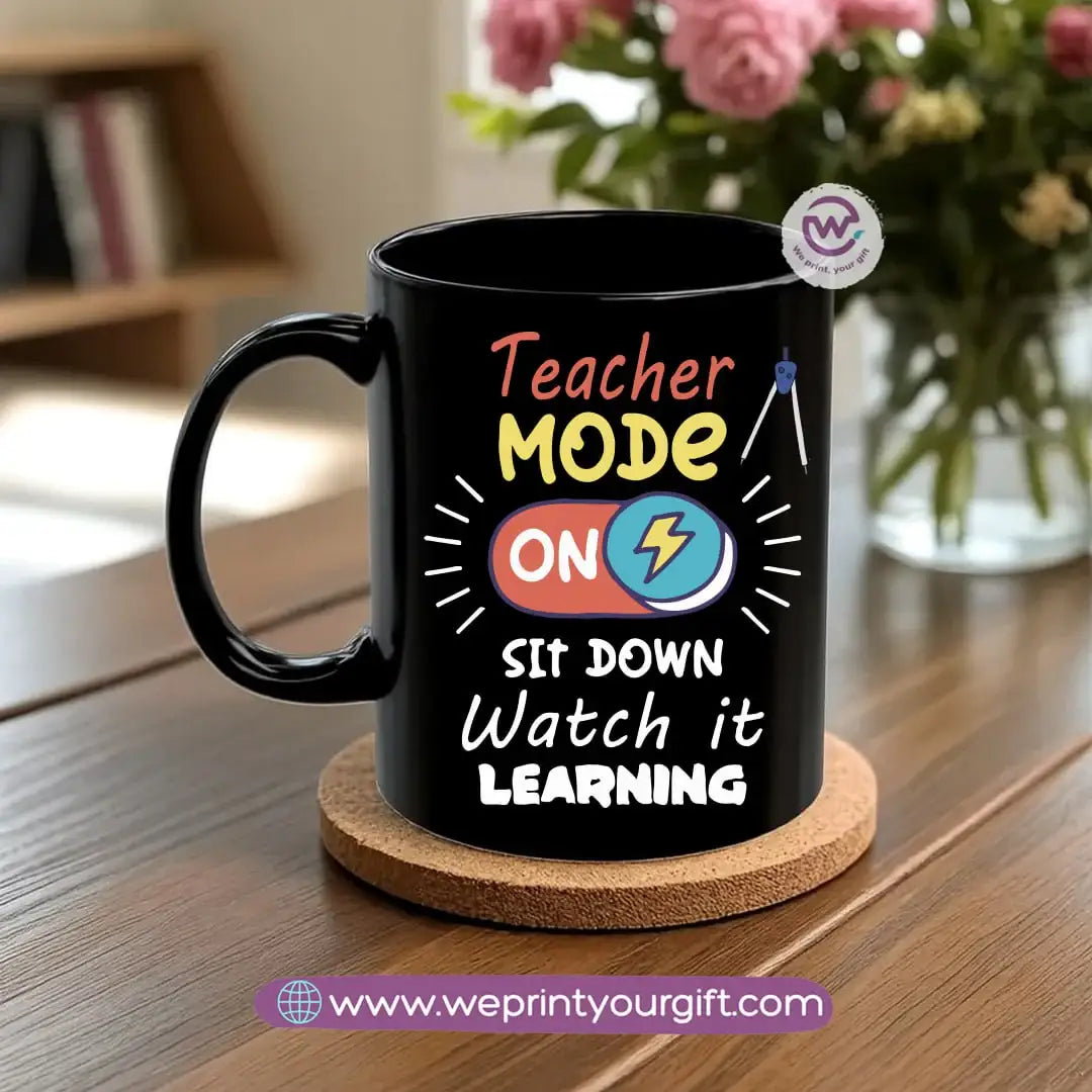 Black Classic Mug โ 350 ml | Teachers Designs | UV Raised Sticker Printing - WE PRINT