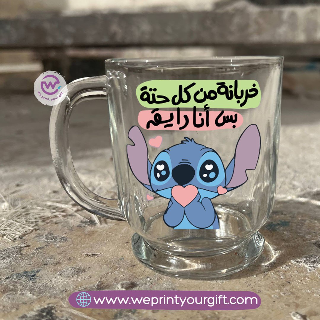 Clear Glass Espresso Coffee Cup – 250 ml | Funny Stitch-Inspired Designs