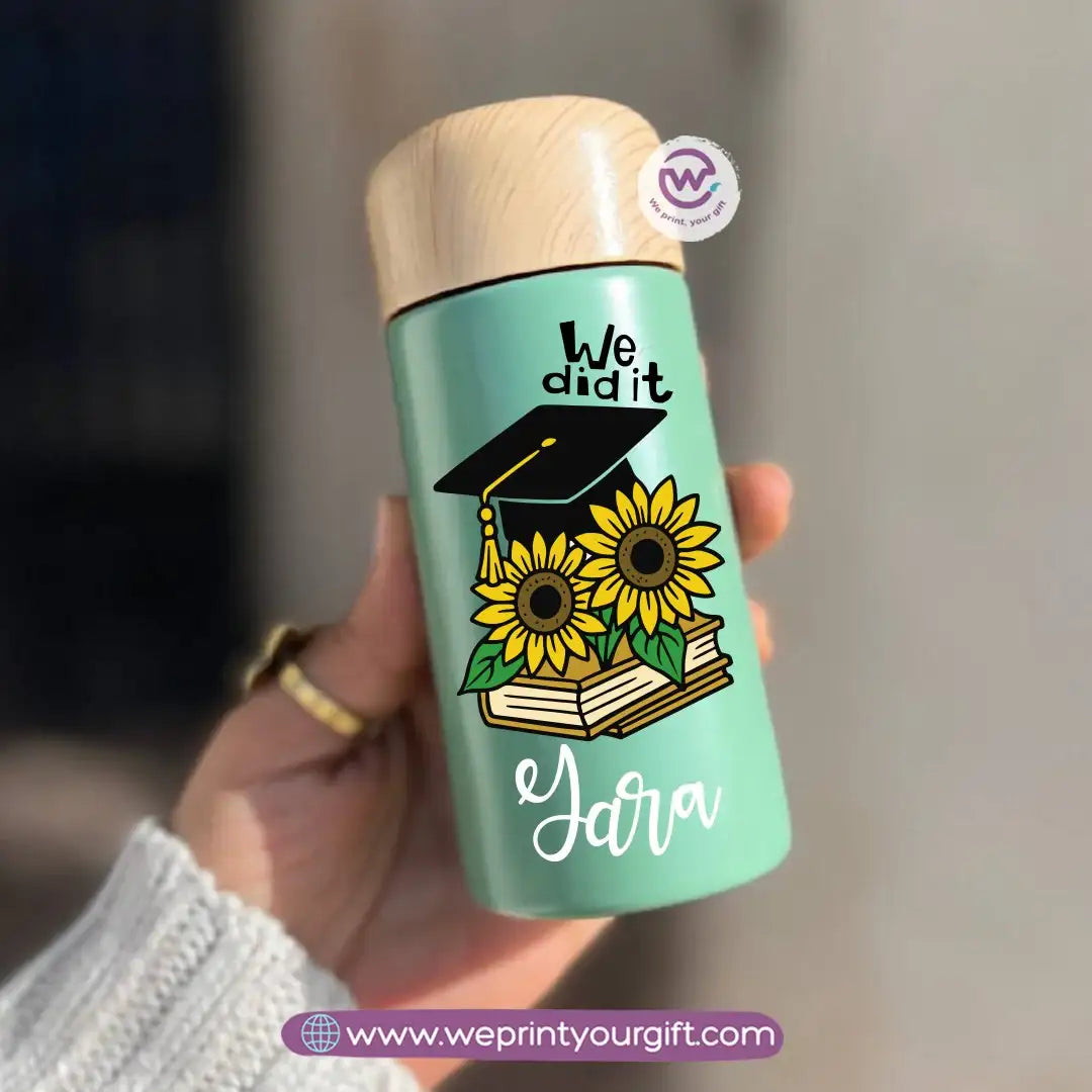 Mini Thermal Coffee Mug – (150ml & 250ml) | Wooden Lid - Graduation Digital Art Edition