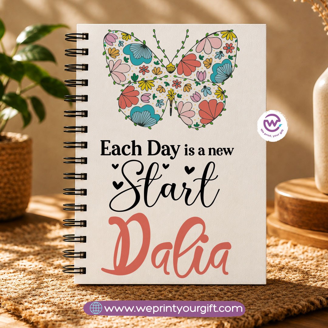 Motivational Digital Art Wooden Cover Notebook
