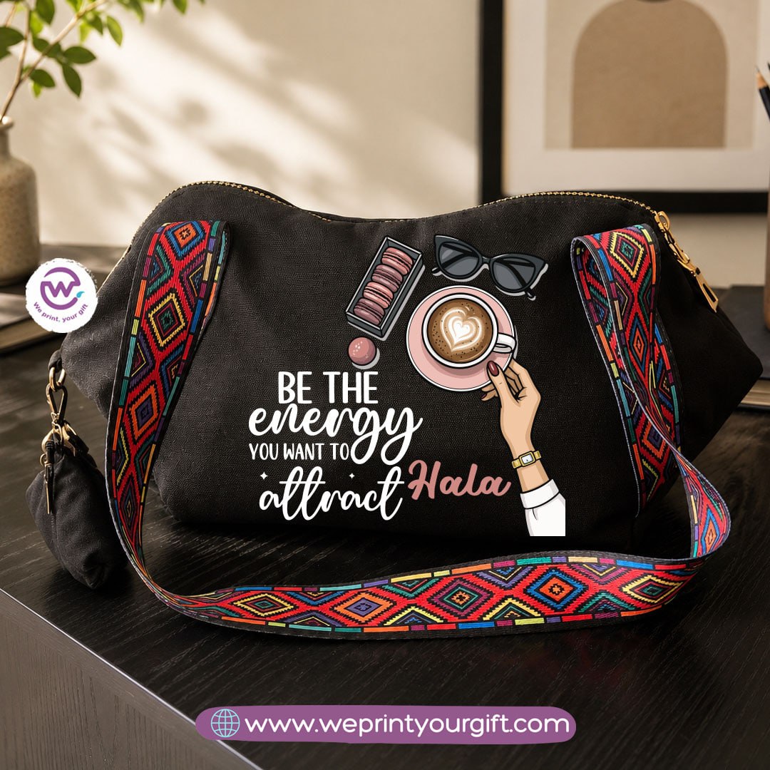 Motivational Digital Art Shoulder Bag & Pouch Set