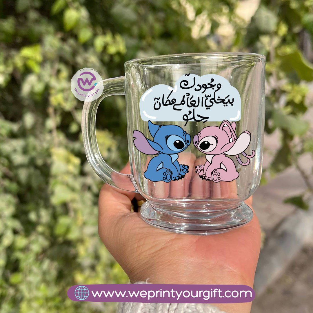 Clear Glass Espresso Coffee Cup – 250 ml | Funny Stitch-Inspired Designs