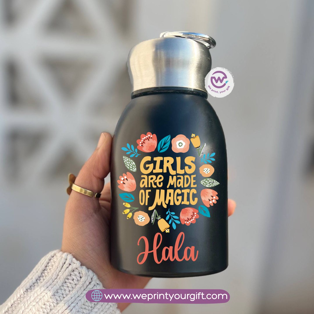 Mini Thermal Coffee Mug – 300ml | 304 Stainless Steel | Floral Motivational Designs