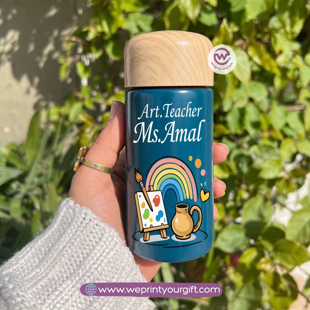 Mini Thermal Coffee Mug โ (150ml & 250ml) | Wooden Lid - Teacher Appreciation Edition