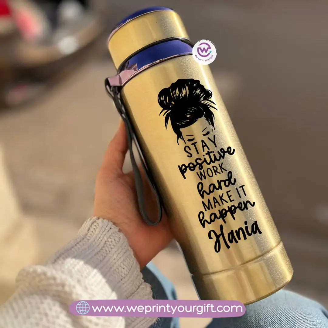 Thermal Bottle Stainless Steel with Infuser – 800ml | Motivational One Line Art Design - WE PRINT