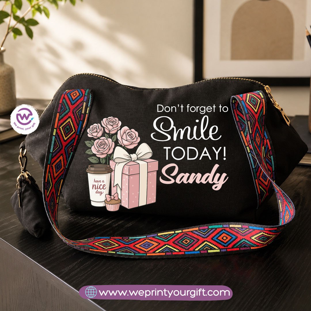 Motivational Digital Art Shoulder Bag & Pouch Set