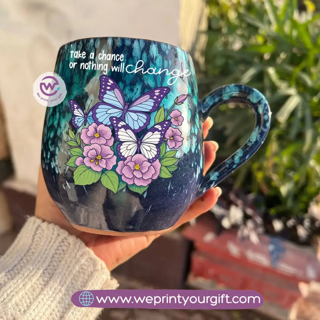 Dark Blue & Green Galaxy Pottery Mug โ 400 ml | Digital Art Designs - WE PRINT