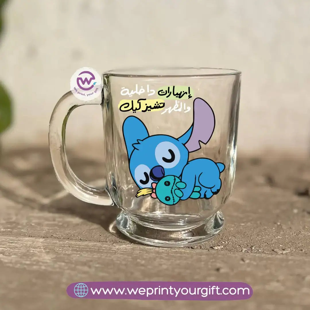 Clear Glass Espresso Coffee Cup – 250 ml | Funny Stitch-Inspired Designs