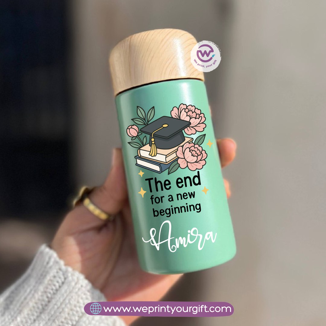Mini Thermal Coffee Mug โ (150ml & 250ml) | Wooden Lid - Graduation Digital Art Edition