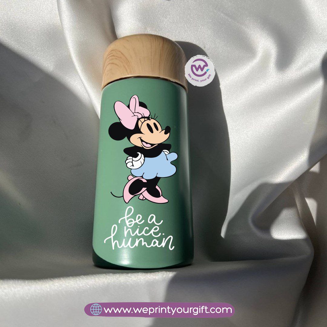 Mini Thermal Coffee Mug โ (150ml & 250ml) | Wooden Lid - Mickey & Minnie Style Designs