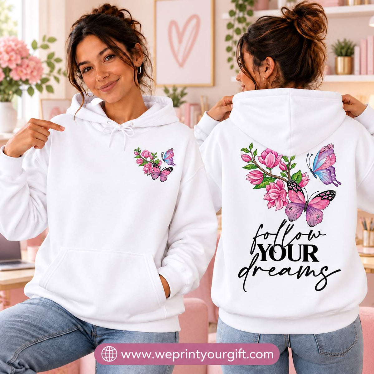 Unisex "Butterfly" Hoodie - Premium Melton Cotton
