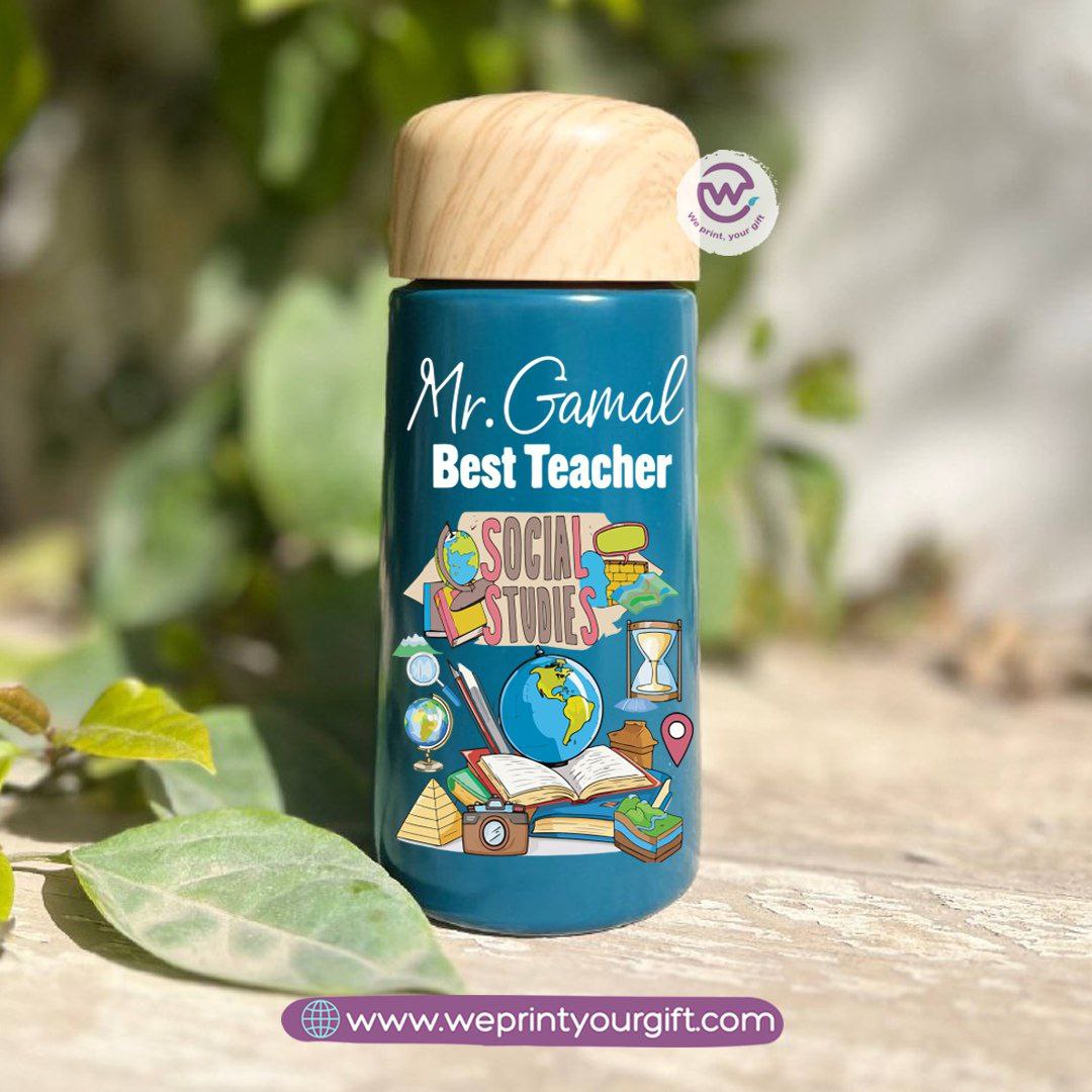 Mini Thermal Coffee Mug โ (150ml & 250ml) | Wooden Lid - Teacher Appreciation Edition