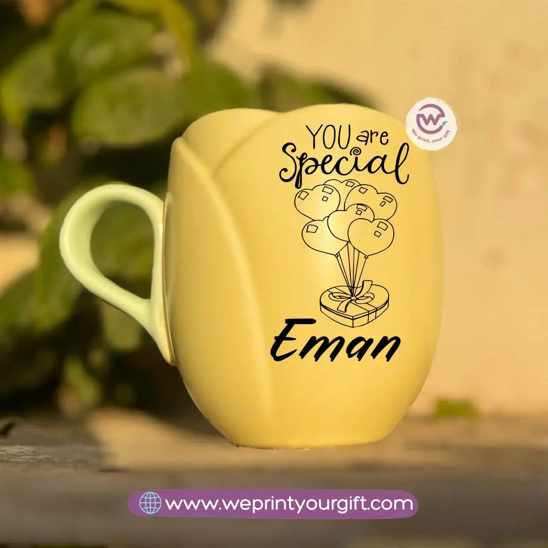 Tulip Flower Mug – 300 ml | Valentine One Line Art Design - WE PRINT