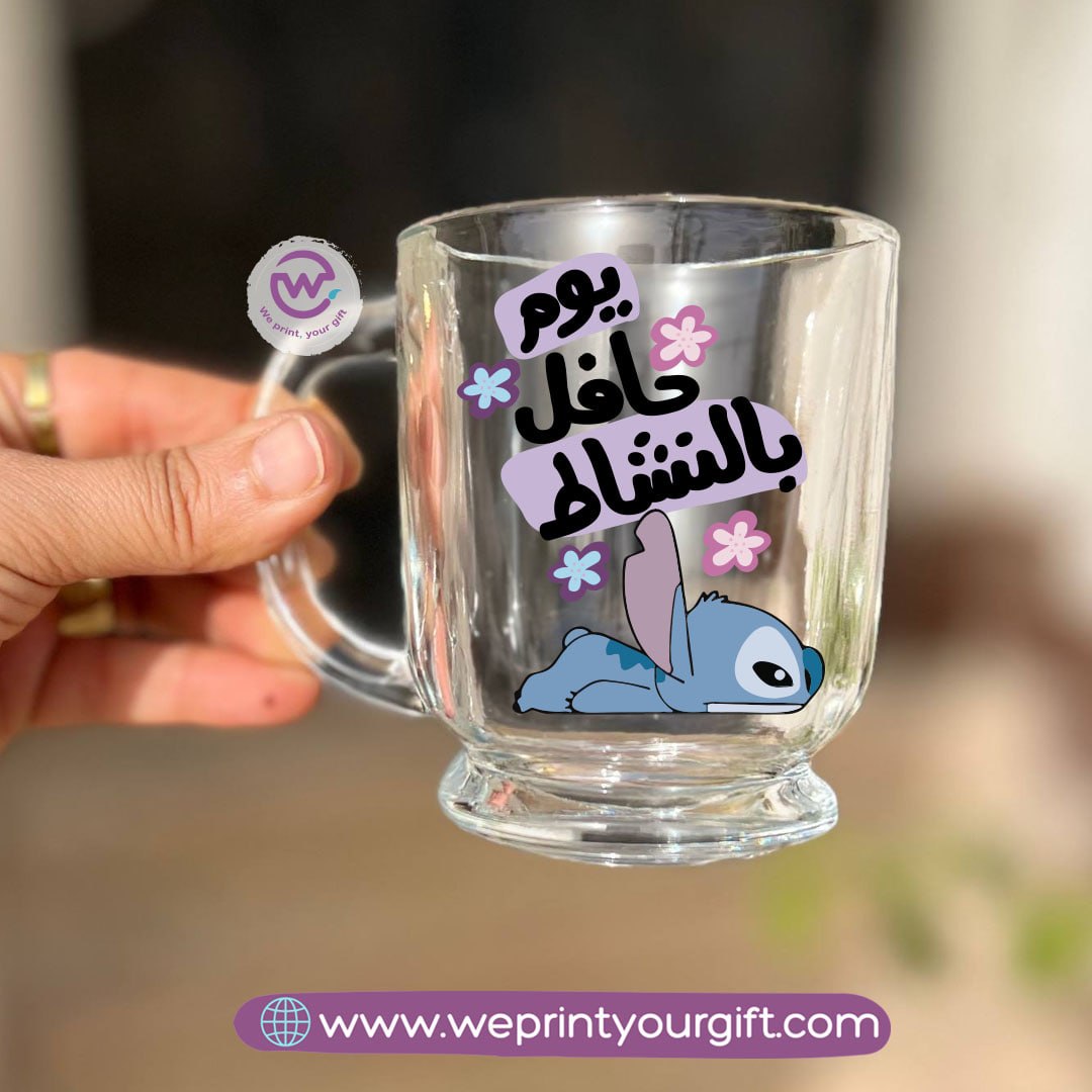 Clear Glass Espresso Coffee Cup – 250 ml | Funny Stitch-Inspired Designs