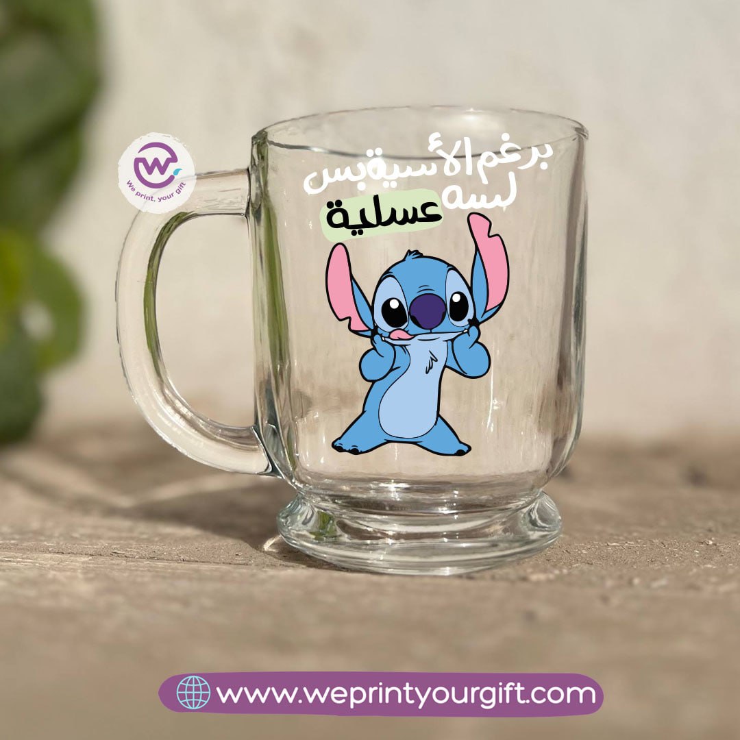 Clear Glass Espresso Coffee Cup – 250 ml | Funny Stitch-Inspired Designs