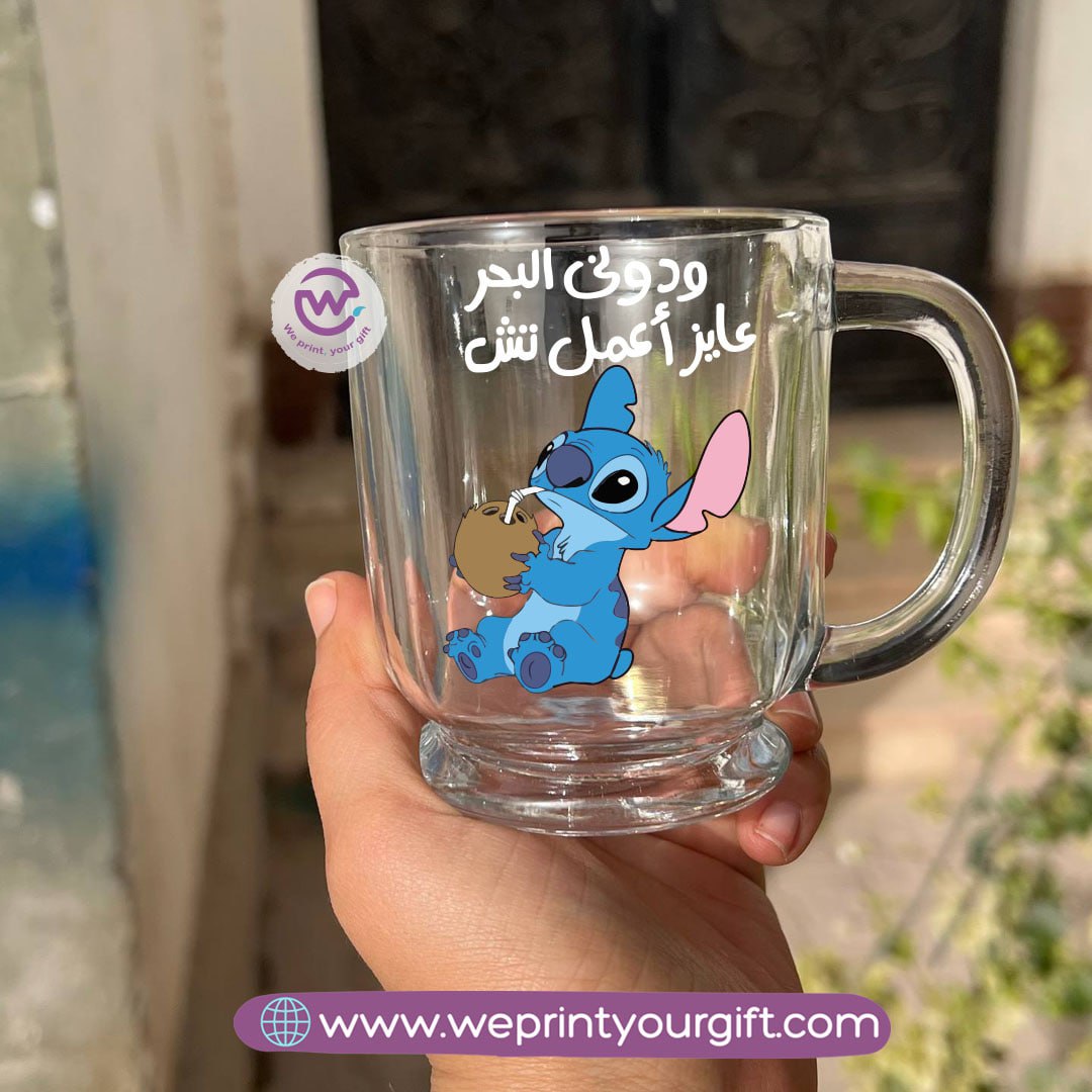 Clear Glass Espresso Coffee Cup – 250 ml | Funny Stitch-Inspired Designs