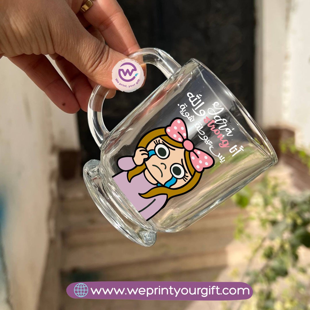 Clear Glass Espresso Coffee Cup – 250 ml | Work-Themed Comic Designs