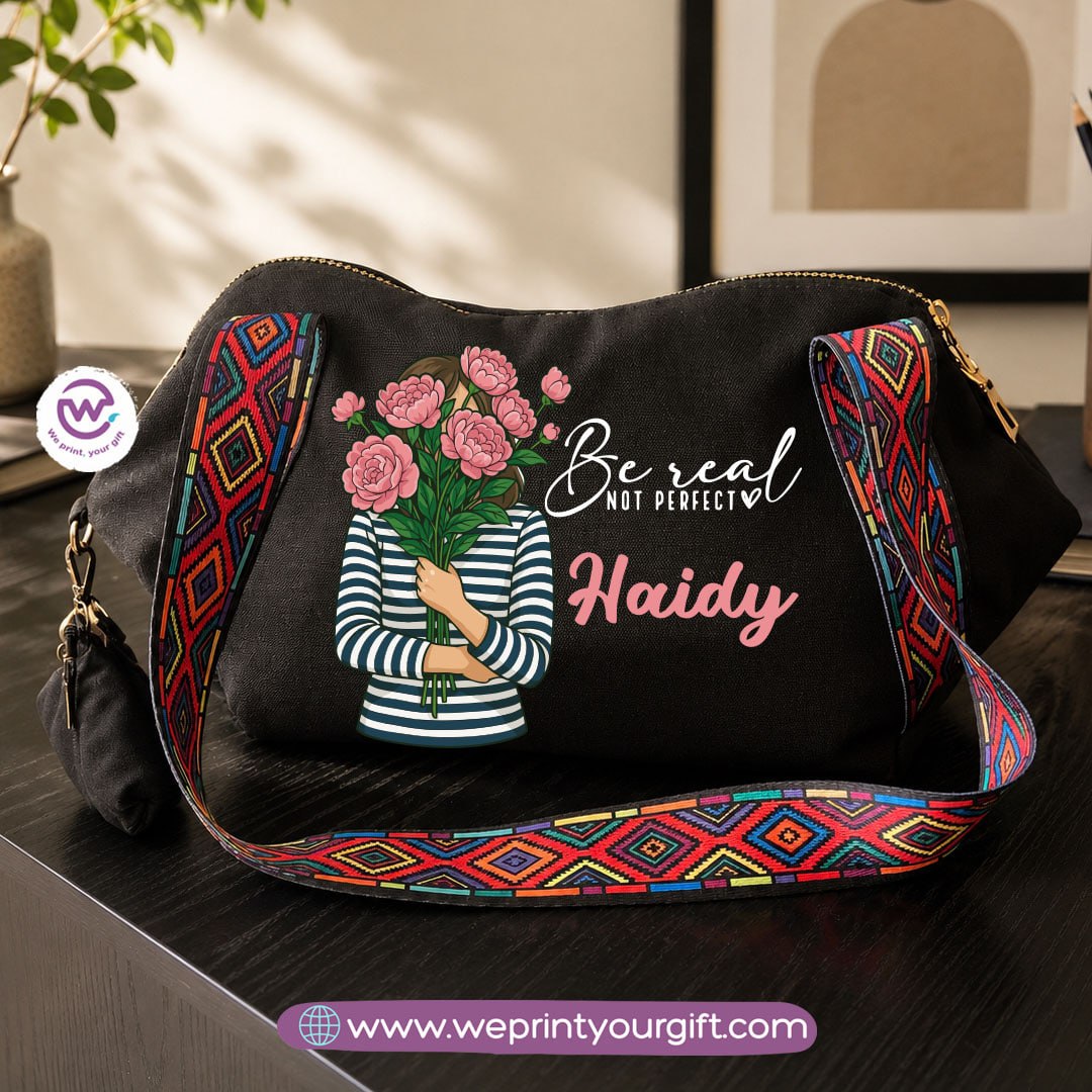 Motivational Digital Art Shoulder Bag & Pouch Set