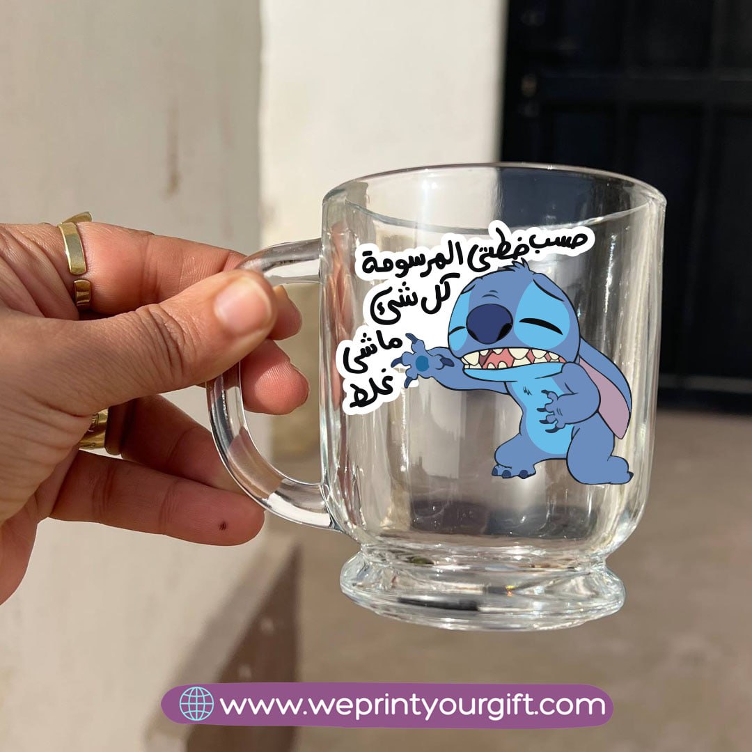 Clear Glass Espresso Coffee Cup – 250 ml | Funny Stitch-Inspired Designs