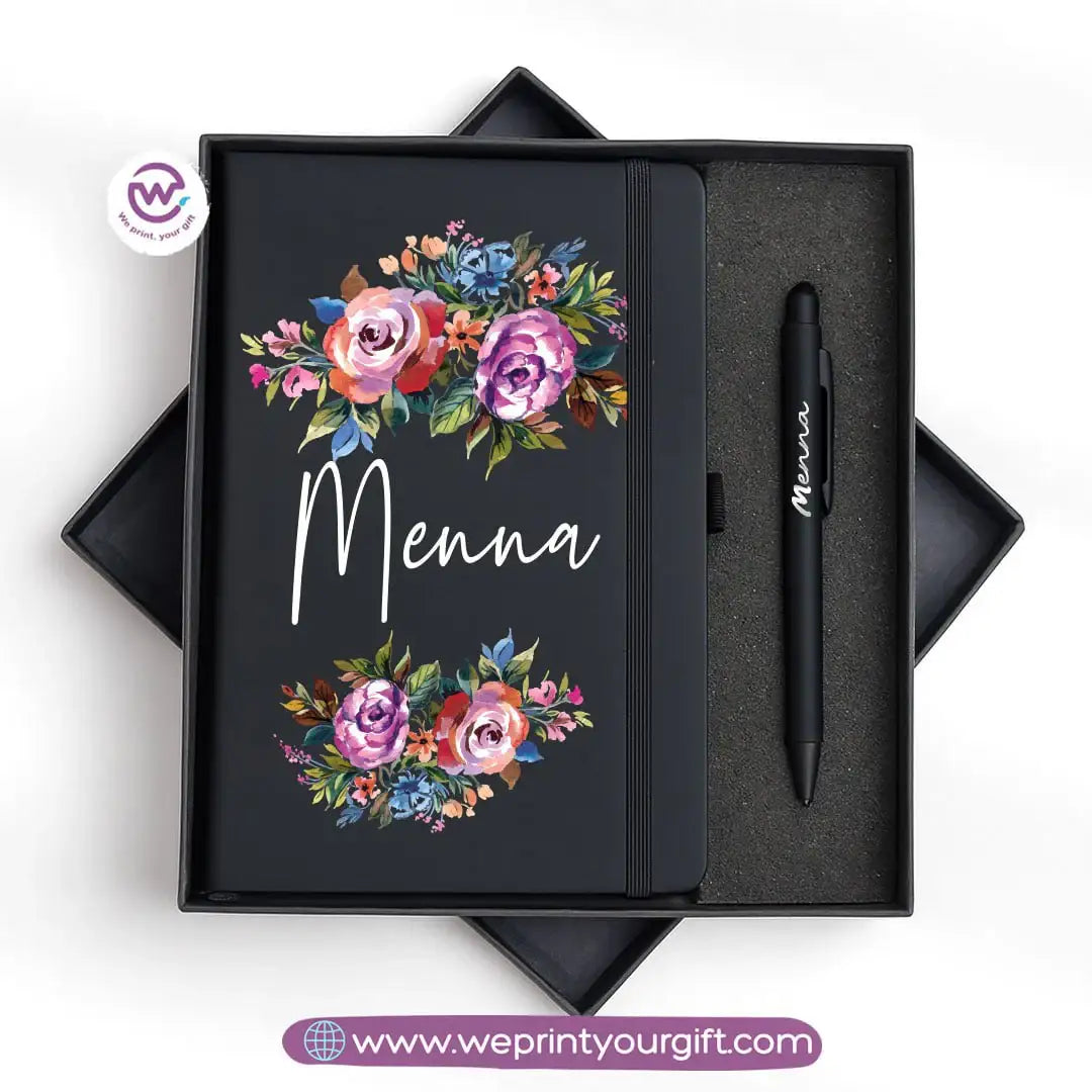 ๐ธ Floral Personalized Gift Box with Notebook & Metal Pen - WE PRINT