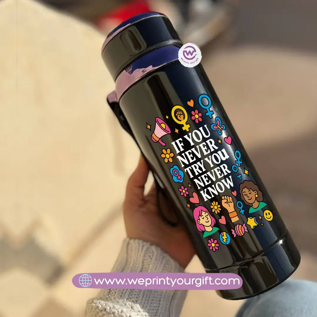 Thermal Bottle Stainless Steel with Infuser – 800ml | Motivational Doodle Design - WE PRINT