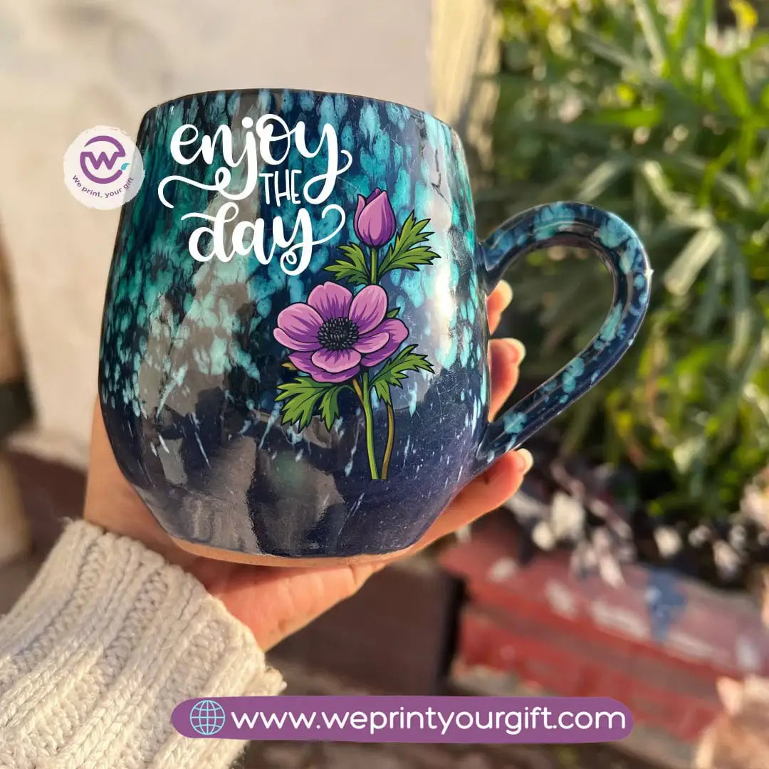 Dark Blue & Green Galaxy Pottery Mug โ 400 ml | Digital Art Designs - WE PRINT