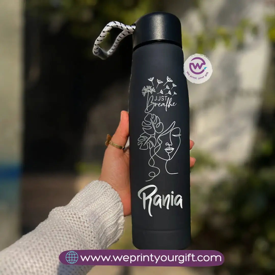 Thermal Stainless Steel Bottle with Strap – One Line Art Edition (500 ml) - WE PRINT