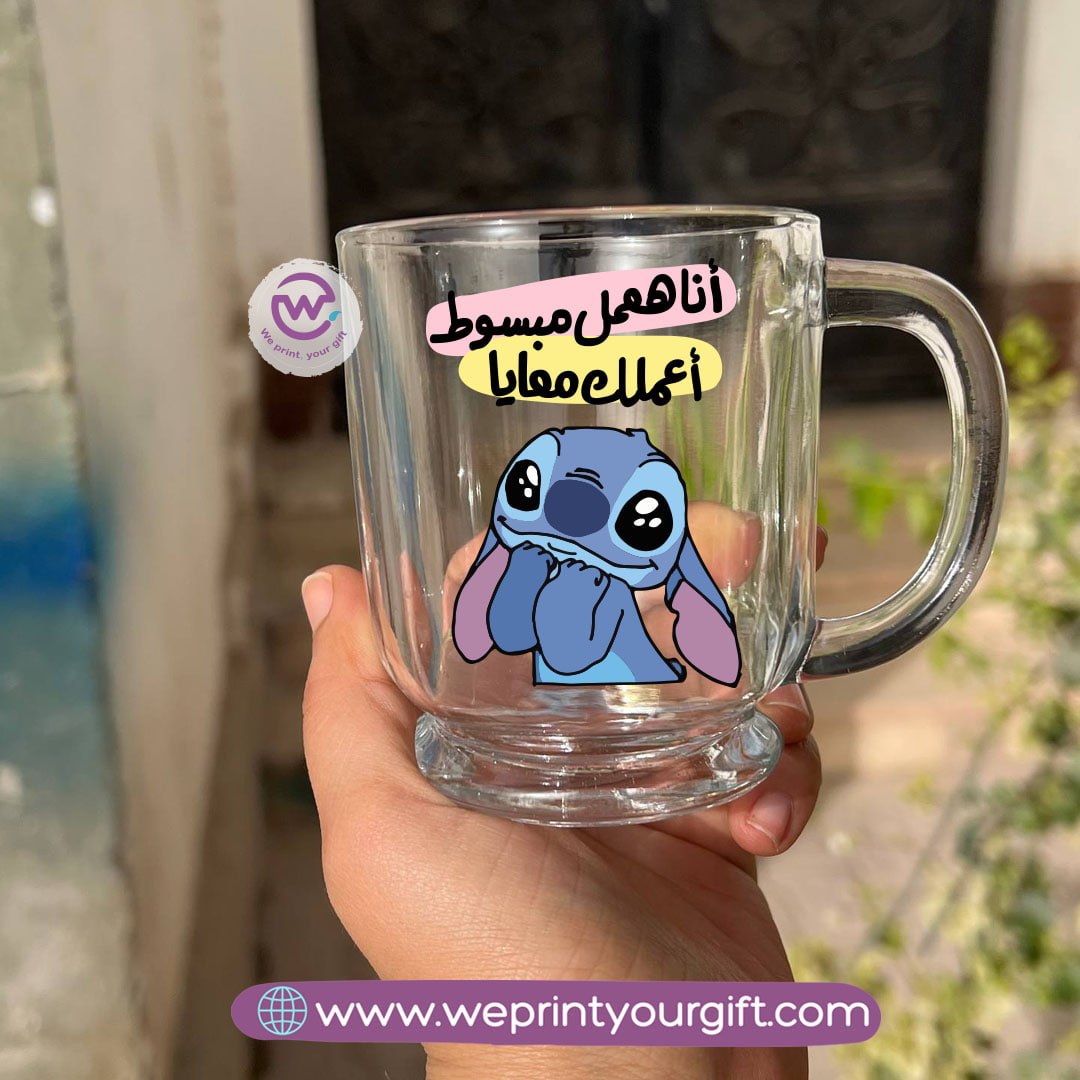 Clear Glass Espresso Coffee Cup – 250 ml | Funny Stitch-Inspired Designs
