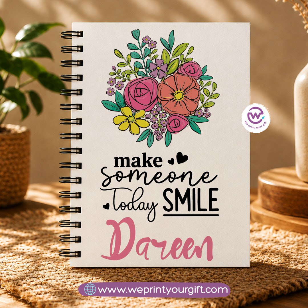 Motivational Digital Art Wooden Cover Notebook