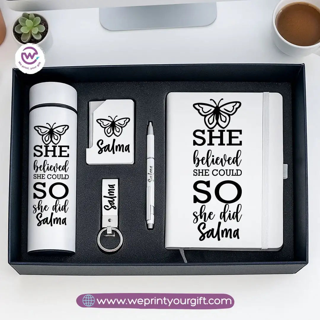 Elegant Personalized Motivation Gift Box with Custom Name – 5-Piece Inspiring Set - WE PRINT