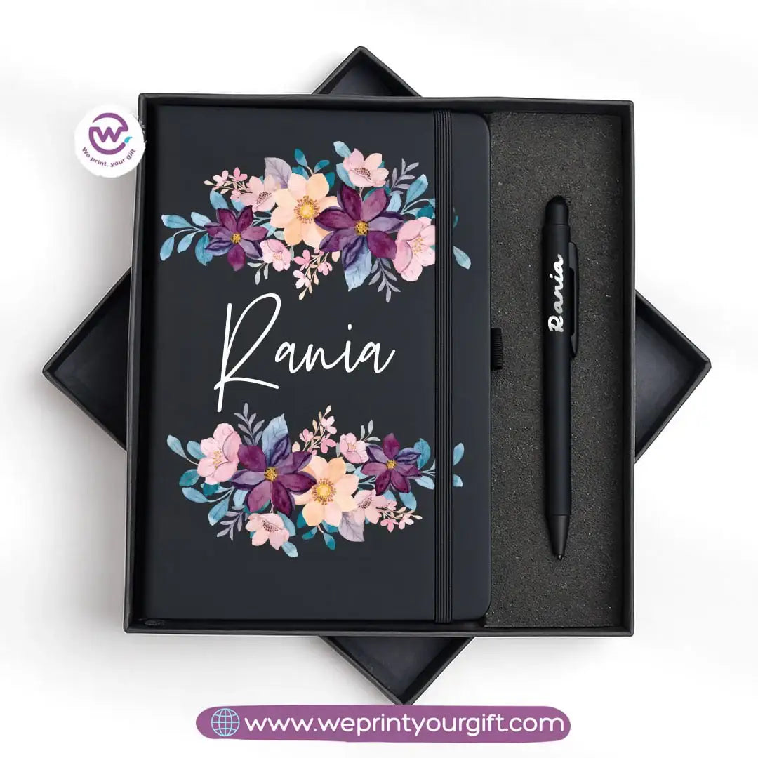 ๐ธ Floral Personalized Gift Box with Notebook & Metal Pen - WE PRINT