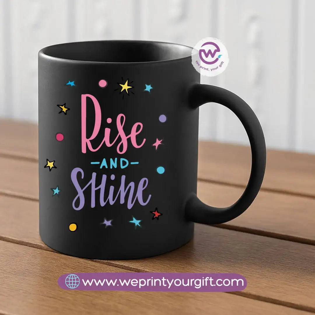 Black Classic Mug – 350 ml | Space Designs | UV Raised Sticker Printing - WE PRINT