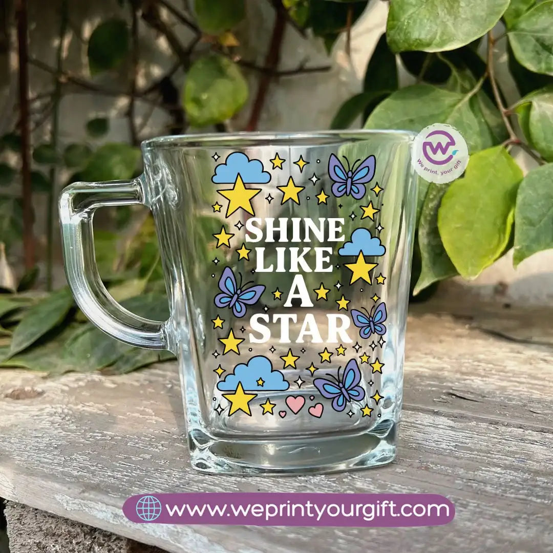 Personalized Motivational Doodle Glass Tea Cup – 300 ml - WE PRINT