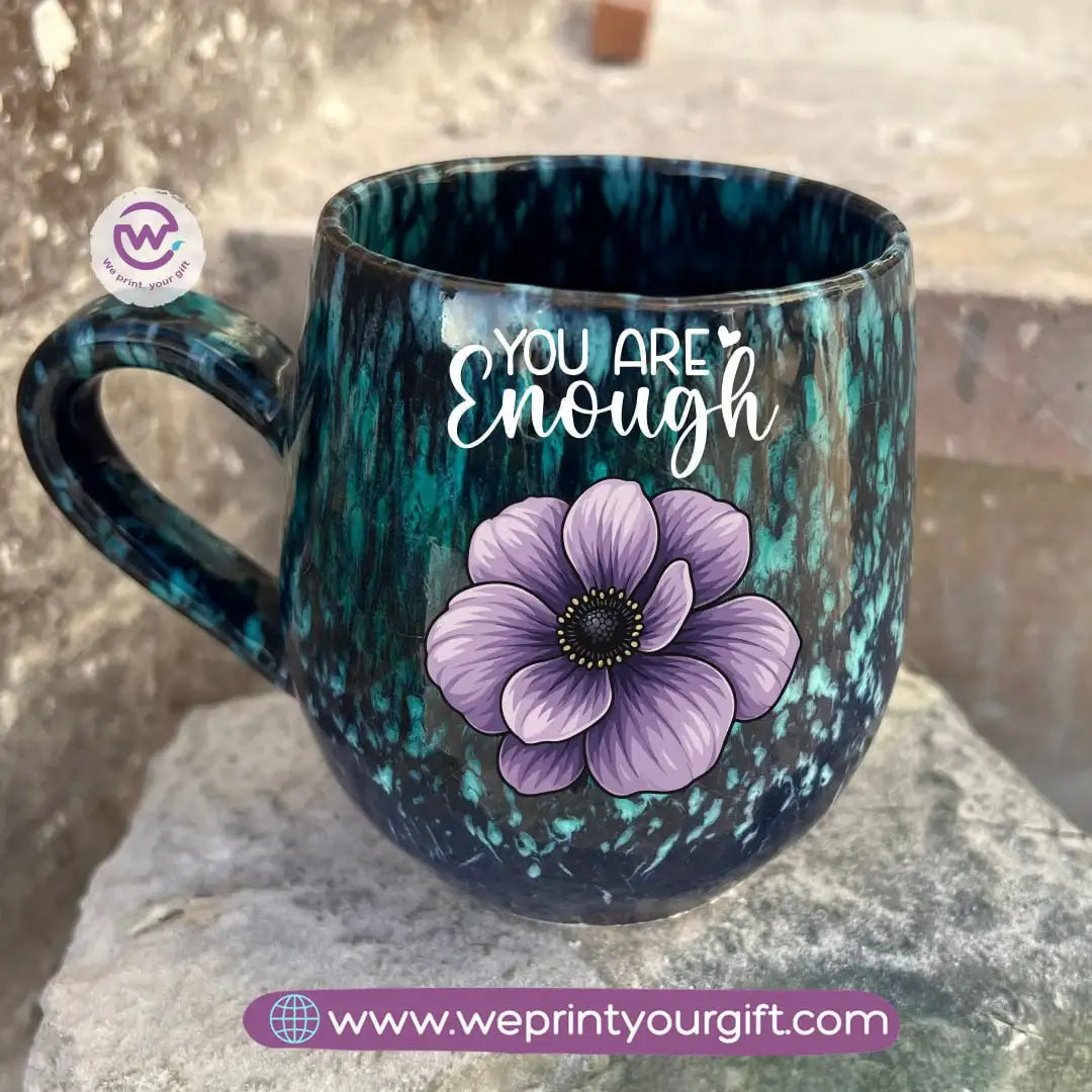 Dark Blue & Green Galaxy Pottery Mug โ 400 ml | Digital Art Designs - WE PRINT