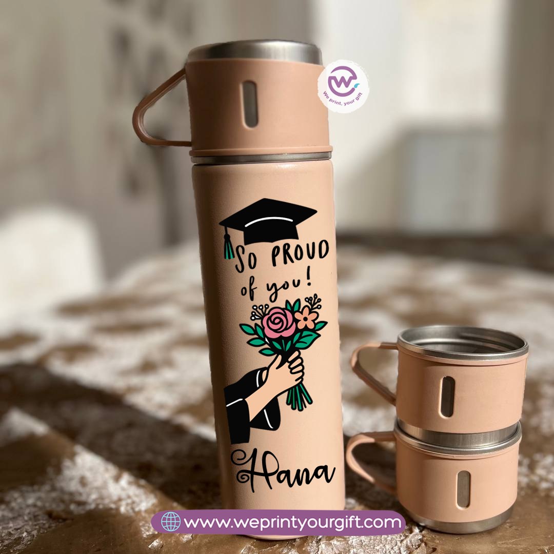 Graduation Thermal Flask with Two Extra Cups – 500ml