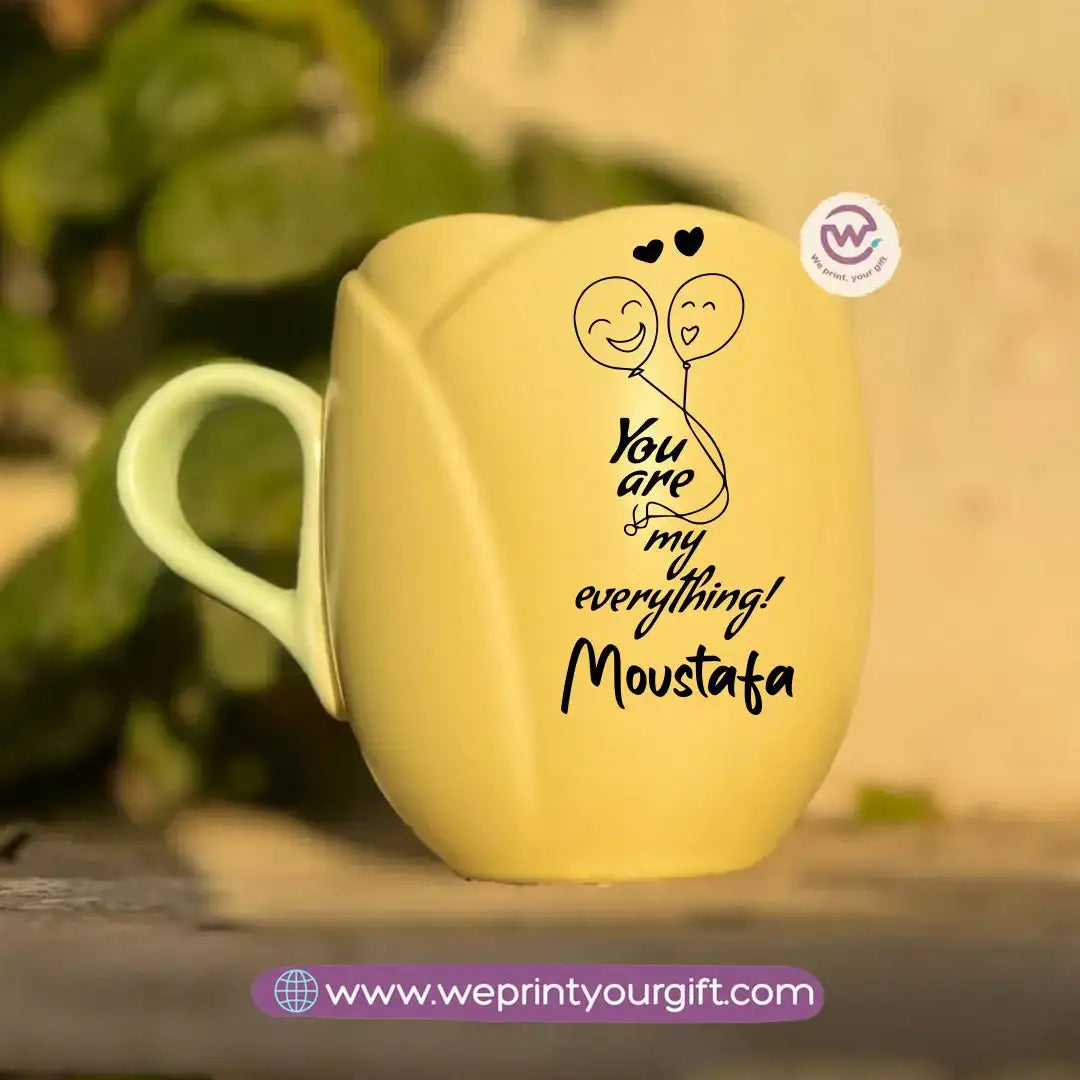 Tulip Flower Mug – 300 ml | Valentine One Line Art Design - WE PRINT