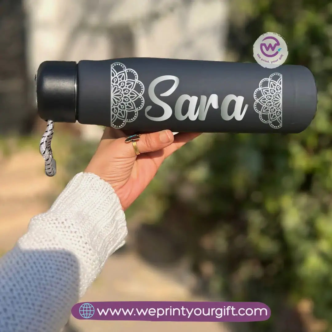 Thermal Stainless Steel Bottle with Strap – Name Design Edition (500 ml) - WE PRINT