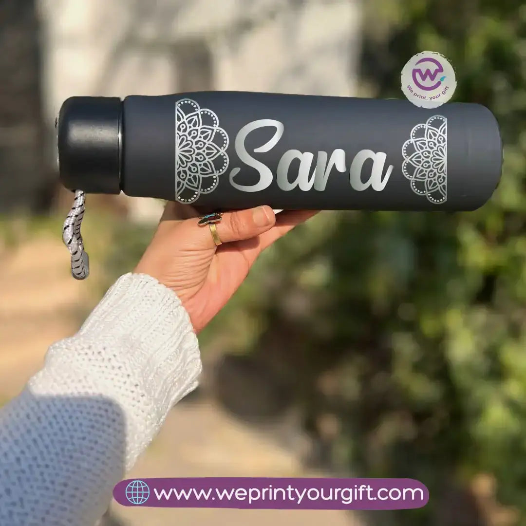 Thermal Stainless Steel Bottle with Strap – Name Design Edition (500 ml) - WE PRINT