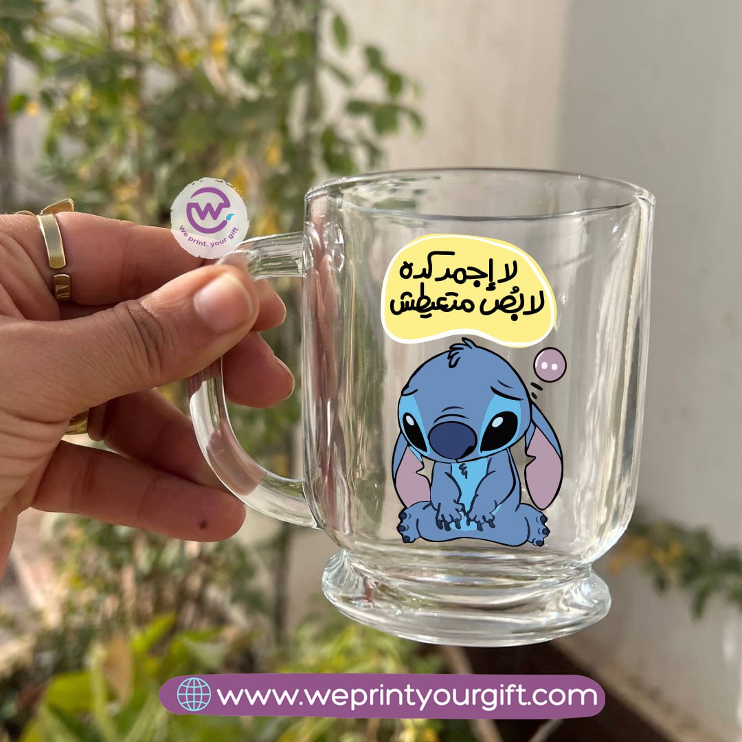 Clear Glass Espresso Coffee Cup – 250 ml | Funny Stitch-Inspired Designs