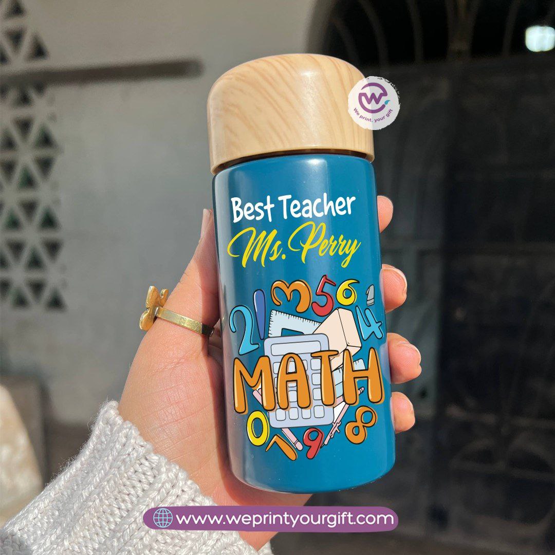 Mini Thermal Coffee Mug โ (150ml & 250ml) | Wooden Lid - Teacher Appreciation Edition