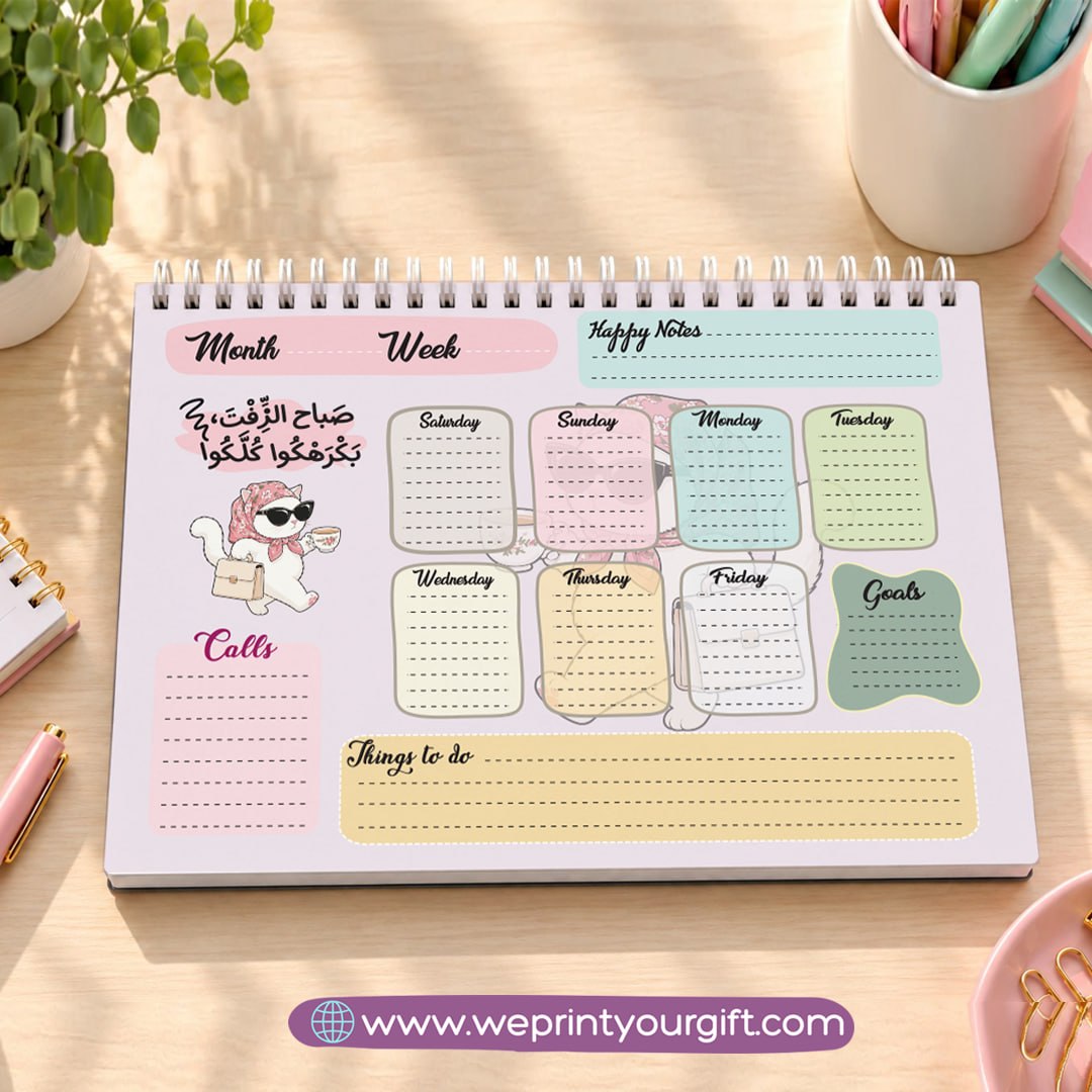 Office Cat Diaries Planner Set – Weekly & Yearly Planning Bundle