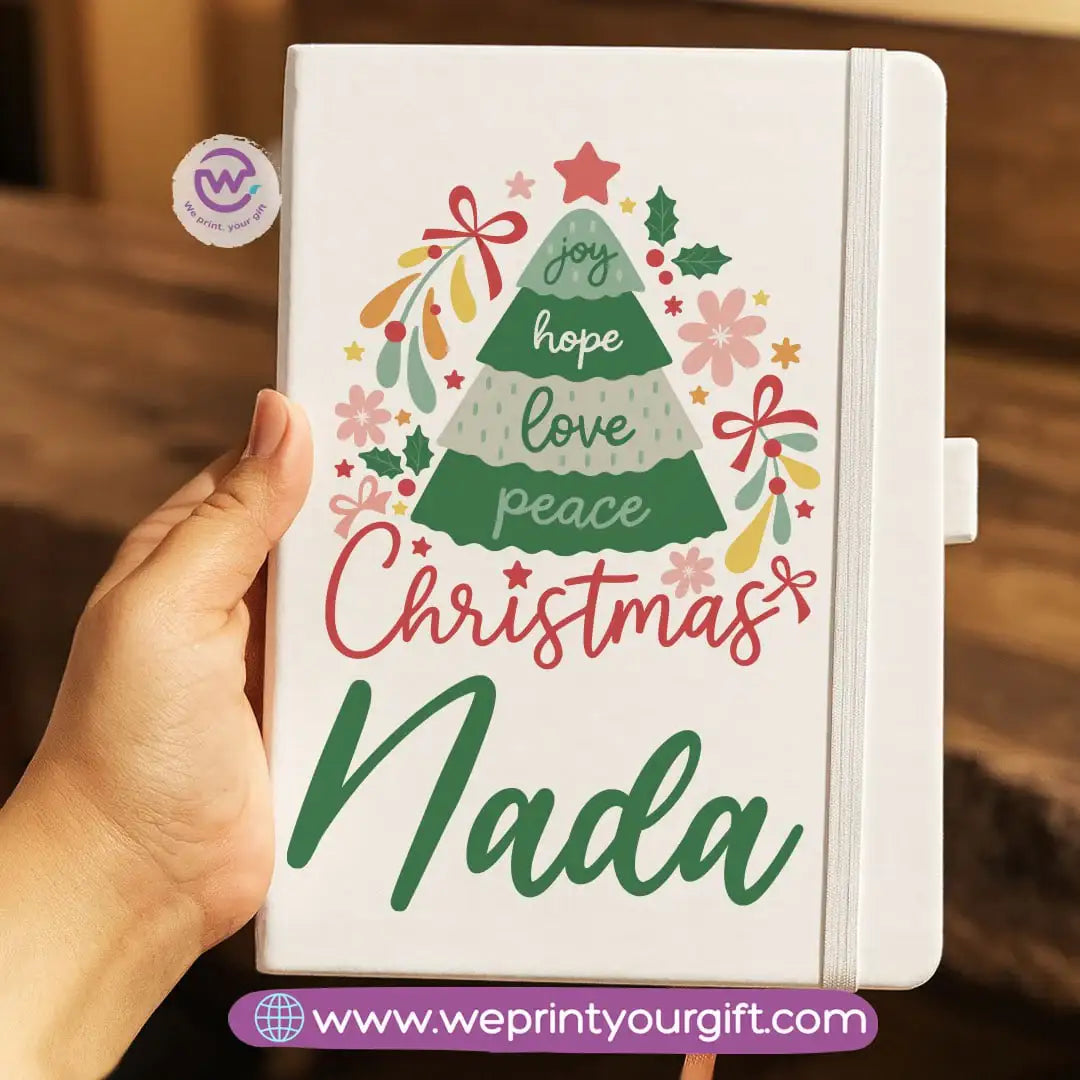 Personalized Hard Cover Rubber Notebook – Winter & Christmas Designs - WE PRINT