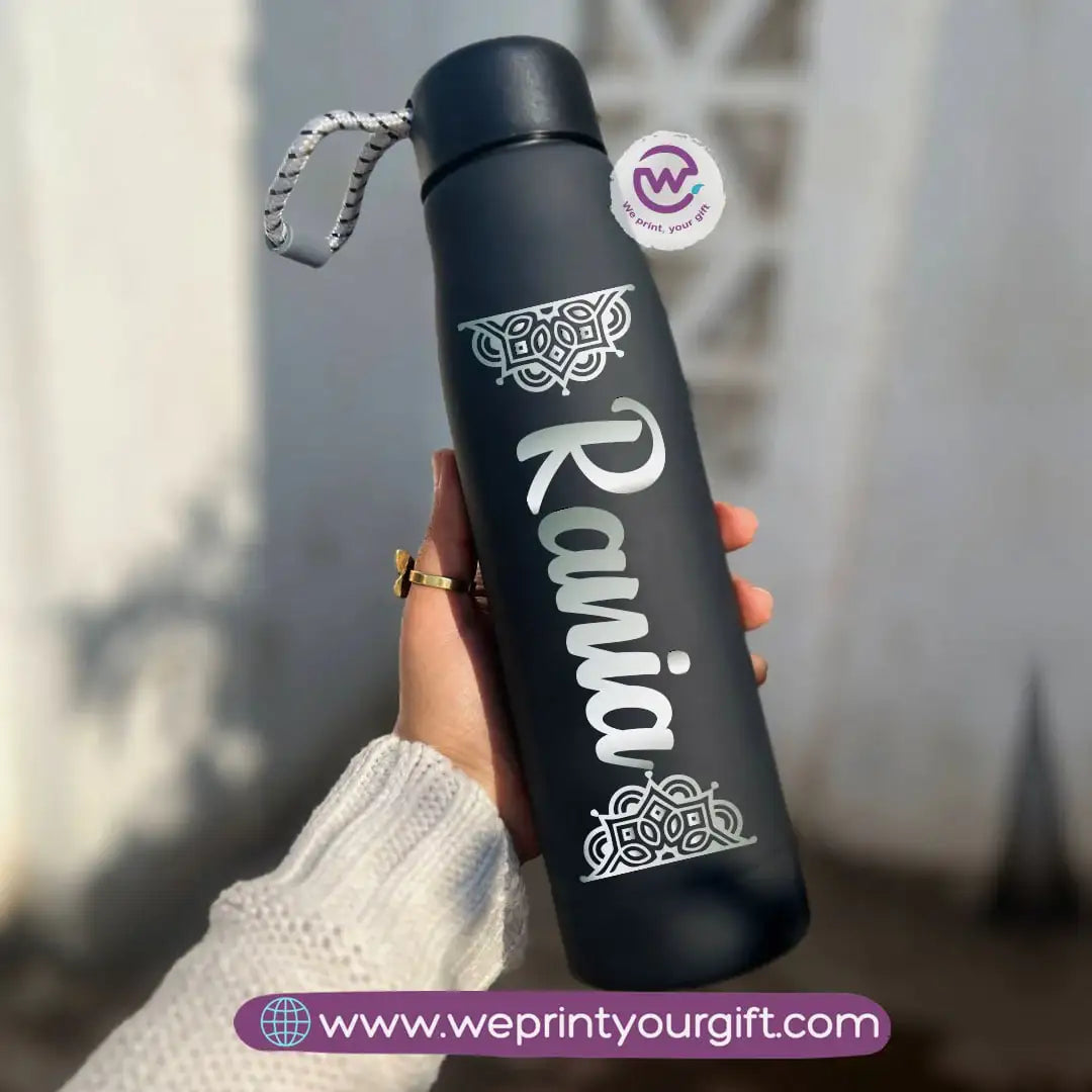 Thermal Stainless Steel Bottle with Strap – Name Design Edition (500 ml) - WE PRINT