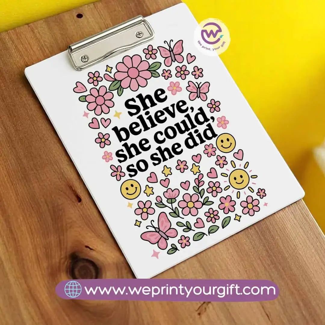 Clip board- Floral- Motivation - WE PRINT
