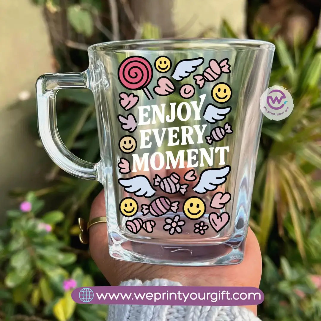 Personalized Motivational Doodle Glass Tea Cup – 300 ml - WE PRINT
