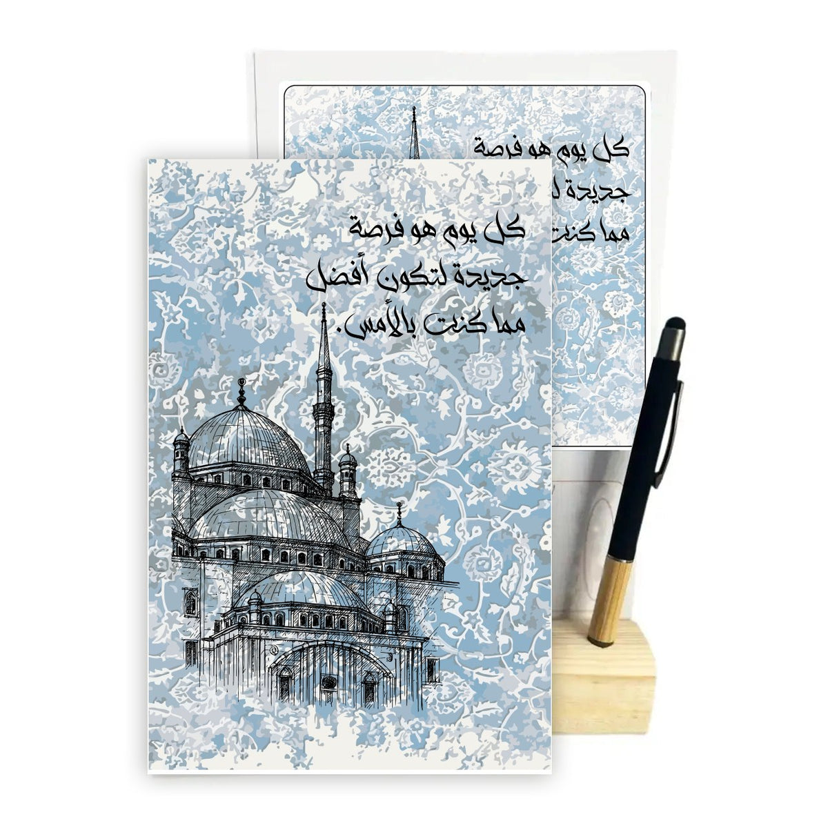 2027 Egypt Iconic Landmarks Desk Calendar – A5 Monthly Motivational Calendar with Wooden Stand & Bamboo Touch Pen