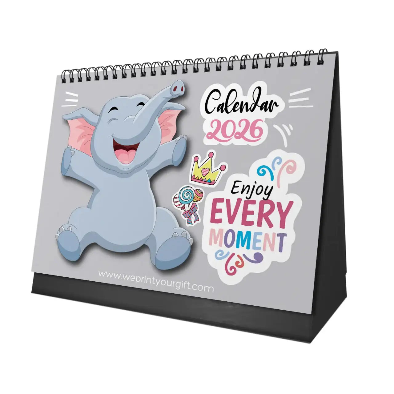Cute Elephant Desk Calendar 2026 - WE PRINT