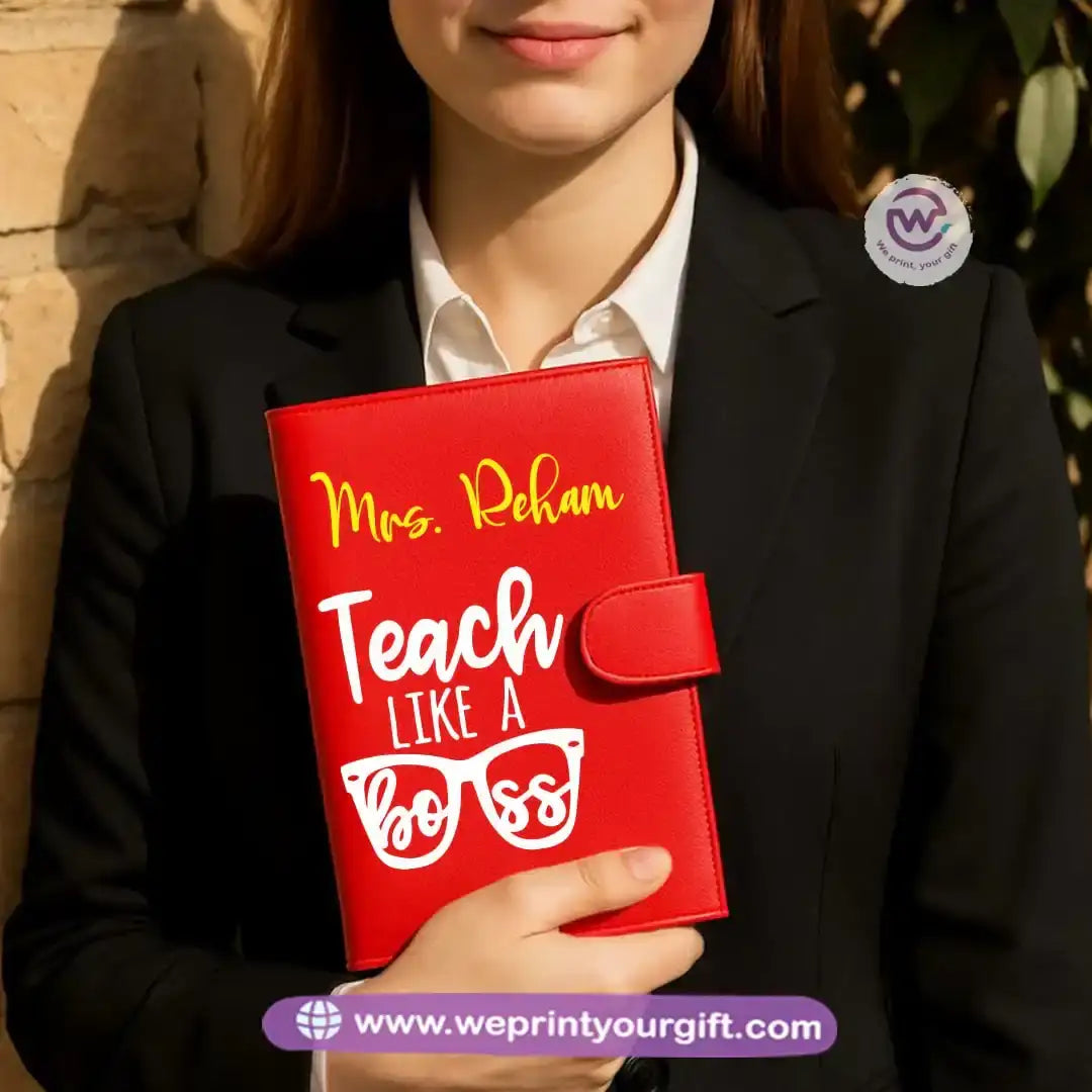 leather wallet for women- Teacher - WE PRINT