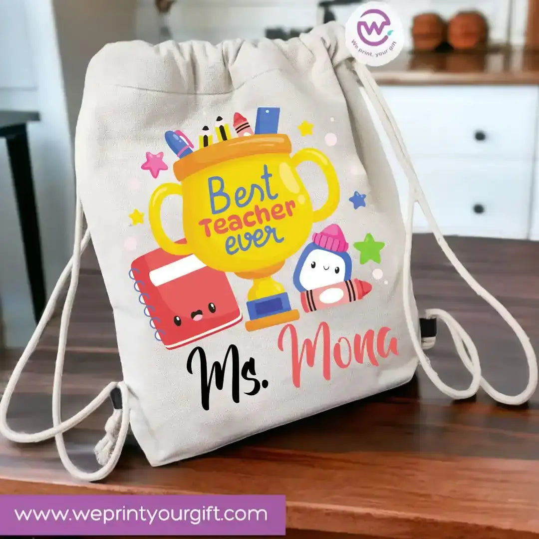 Drawstring Bag- Teacher - WE PRINT